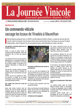 Tlcharger le journal quotidien La Journe Vinicole numro 24015 du 06/06/2019