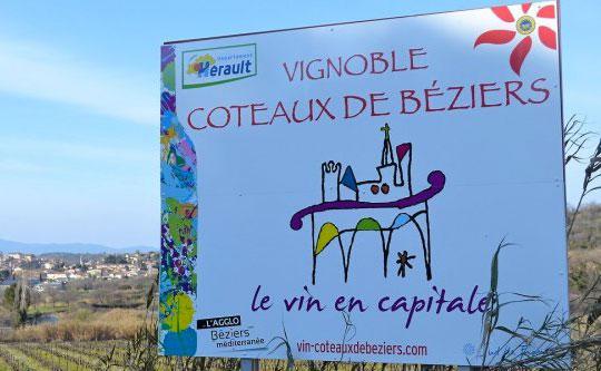 Vin<br><b>Les coteaux-de-béziers signalent leur territoire</b>