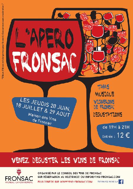 Les Apros Fronsac sont de retour !<br><b>Les jeudis 20 juin, 18 juillet & 29 aot 2019</b>