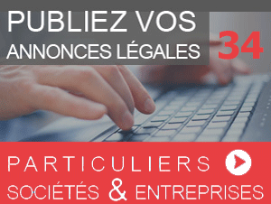 Publier une annonce légale dans l'Hérault et dans l'Aude